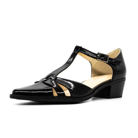 Sandale Dama cu Toc gros K6052-8130 Negru » meishop.life