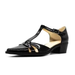 Sandale Dama cu Toc gros K6052-8130 Negru » meishop.life