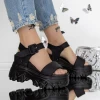 Sandale Dama cu Platforma 3WL207 Negru | Mei