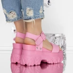 Papuci Dama cu Platforma 3WL207 Roz » meishop.life