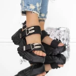 Papuci Dama cu Platforma 3WL213 Negru » meishop.life