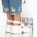 Papuci Dama cu Platforma 3WL213 Alb » meishop.life