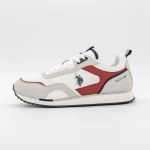 Pantofi Sport Barbati ETHAN001 Alb-Rosu » meishop.life