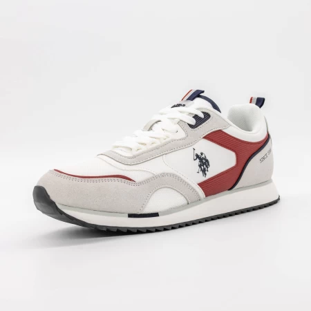 Pantofi Sport Barbati ETHAN001 Alb-Rosu » meishop.life