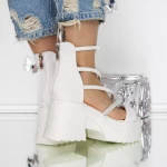Sandale cu Platforma 3WL130 Alb » meishop.life