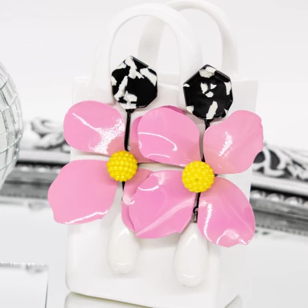 Cercei de Dama 2541-65 Roz » meishop.life