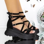 Sandale Dama Cu Platforma 3WL237 Negru » meishop.life
