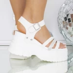 Sandale Dama Cu Platforma 3WL206 Alb » meishop.life