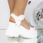 Sandale Dama Cu Platforma 3WL208 Alb » meishop.life