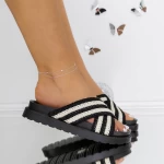 Papuci Dama cu Platforma 3JF30 Negru » meishop.life