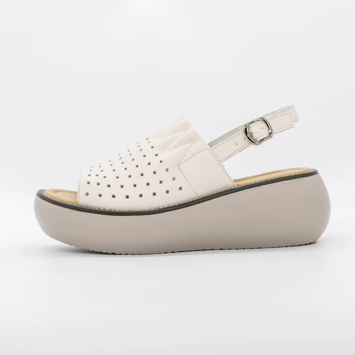 Sandale Dama cu Platforma FF05 Crem » meishop.life