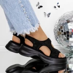Sandale Dama cu Platforma 3GZ96 Negru » meishop.life