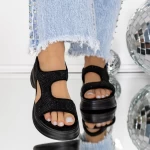 Sandale Dama cu Platforma 3GZ96 Negru » meishop.life