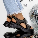 Sandale Dama cu Platforma 3GZ96 Negru » meishop.life