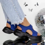 Sandale Dama cu Platforma 3GZ97 Albastru inchis » meishop.life