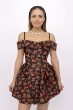 Rochie Dama 123061 Negru-Rosu » meishop.life