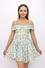 Rochie Dama 123061 Alb-Albastru » meishop.life