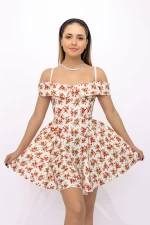 Rochie Dama 123061 Alb-Rosu » meishop.life