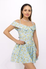 Rochie Dama 123061 Albastru-Galben » meishop.life