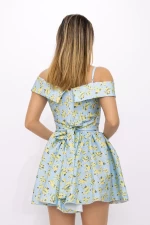 Rochie Dama 123061 Albastru-Galben » meishop.life