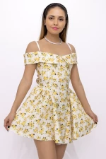 Rochie Dama 123061 Alb-Galben » meishop.life