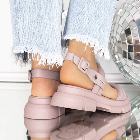 Sandale Dama cu Platforma 3LN3 Roz inchis » meishop.life