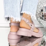 Sandale Dama cu Platforma 3LN3 Roz inchis » meishop.life