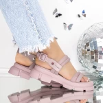 Sandale Dama cu Platforma 3LN3 Roz inchis » meishop.life