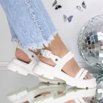 Sandale Dama cu Platforma 3LN3 Alb » meishop.life