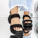 Sandale Dama cu Platforma 3LN3 Negru » meishop.life