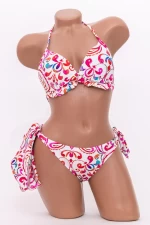 Costum de Baie Dama 3 Piese F89 Alb-Coral » meishop.life