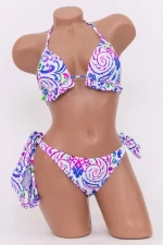 Costum de Baie Dama 3 Piese F89 Alb-Albastru » meishop.life