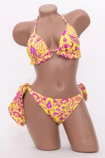 Costum de Baie Dama 3 Piese F89 Galben-Roz » meishop.life