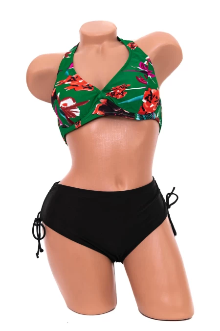 Costum de Baie Dama 2 Piese L330 Verde-Negru » meishop.life