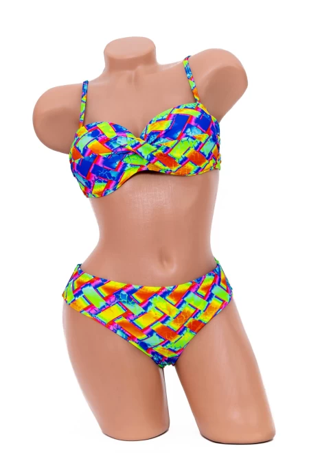 Costum de Baie Dama 2 Piese F03-1 Verde-Albastru » meishop.life