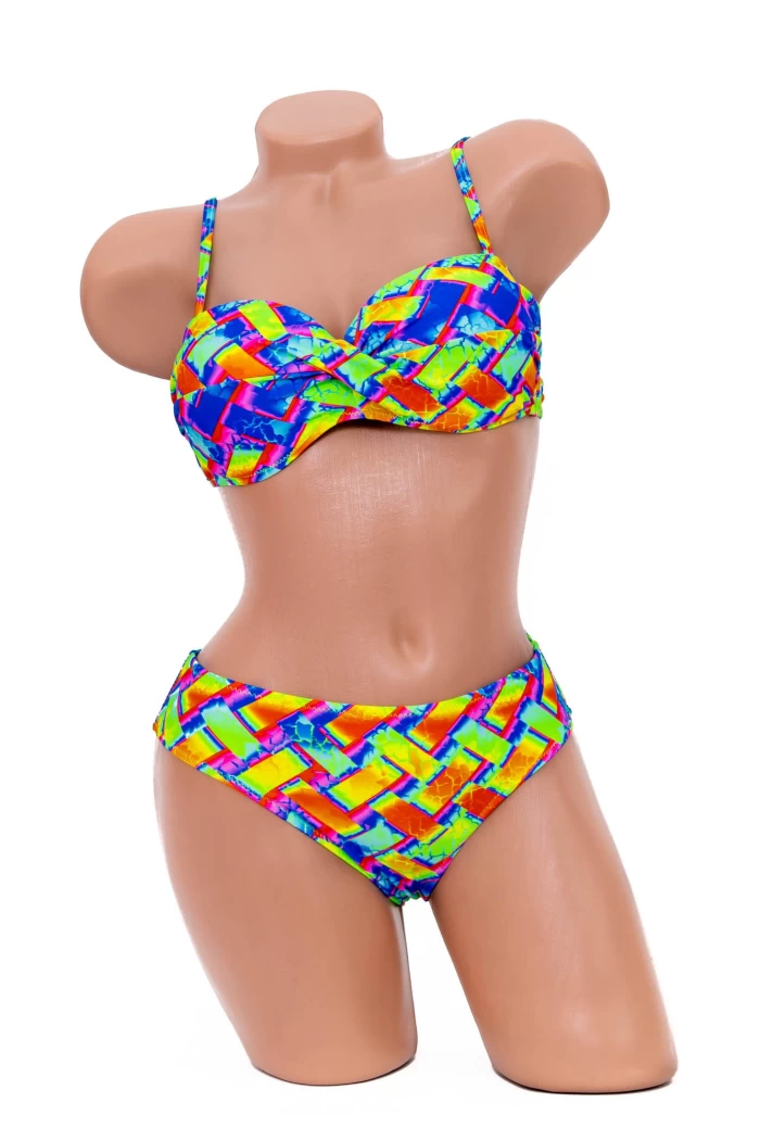 Costum de Baie Dama 2 Piese F03-1 Verde-Albastru » meishop.life