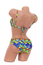 Costum de Baie Dama 2 Piese F03-1 Verde-Portocaliu » meishop.life