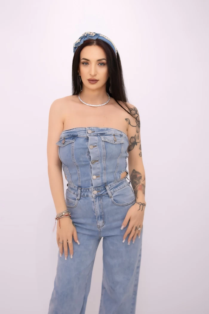 Salopeta Denim YX1010 Albastru » meishop.life