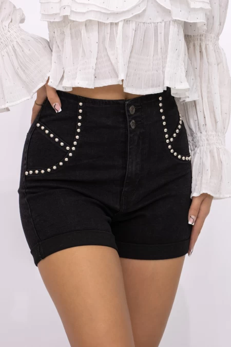 Blugi Scurti Dama HW-110A Negru » meishop.life