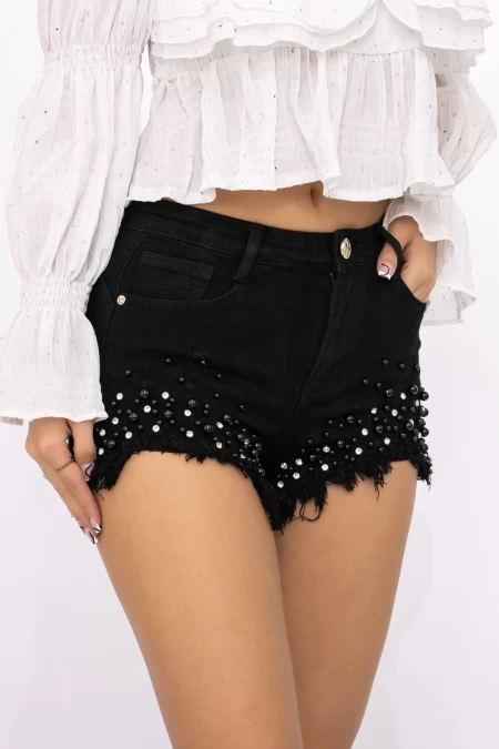 Blugi Scurti Dama GE562A Negru » meishop.life