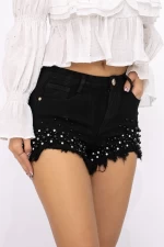 Blugi Scurti Dama GE562A Negru » meishop.life