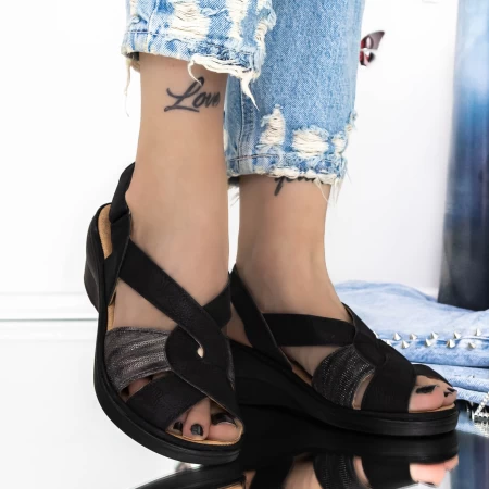 Sandale Dama cu Platforma 783-1 Negru » meishop.life