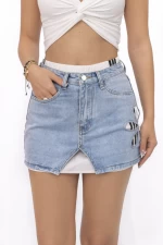 Fusta Denim 2 Piese TR452 Albastru-Alb » meishop.life