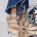 Sandale Dama cu Platforma 3LE62 Bej » meishop.life