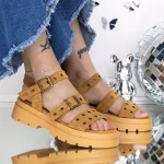 Sandale Dama cu Platforma 3LE62 Maro deschis » meishop.life