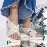 Sandale Dama cu Talpa Joasa 3GZ26 Gri » meishop.life
