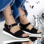 Sandale Dama cu Talpa Joasa 3GZ27 Negru » meishop.life