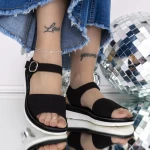 Sandale Dama cu Talpa Joasa 3GZ27 Negru » meishop.life
