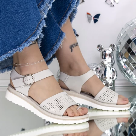 Sandale Dama cu Talpa Joasa 3GZ27 Gri » meishop.life