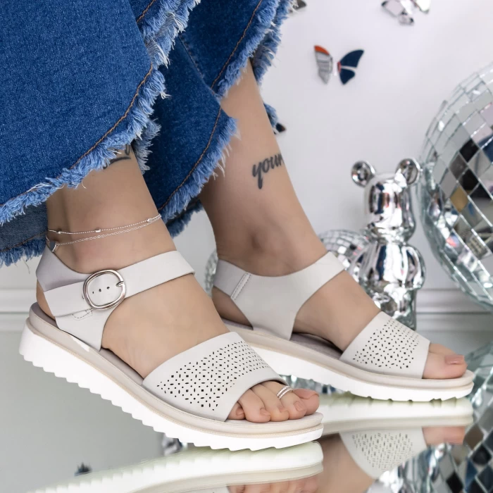 Sandale Dama cu Talpa Joasa 3GZ27 Gri » meishop.life